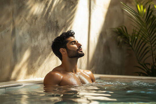 Gorgeous man in the spa 