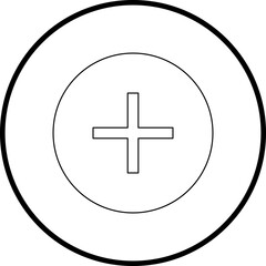 Plus icon single vector illustration