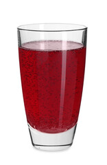 Sweet soda water in glass isolated on white