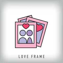 Unique linear lover photo frame design. Family icon design for corporate brands.