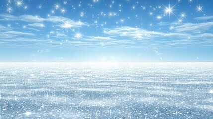Obraz premium Serene ocean sunrise, starry sky, peaceful landscape. Ideal for tranquility, calmness themes