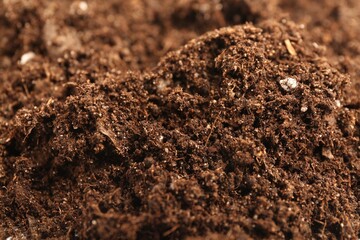 Texture of fresh soil as background, closeup