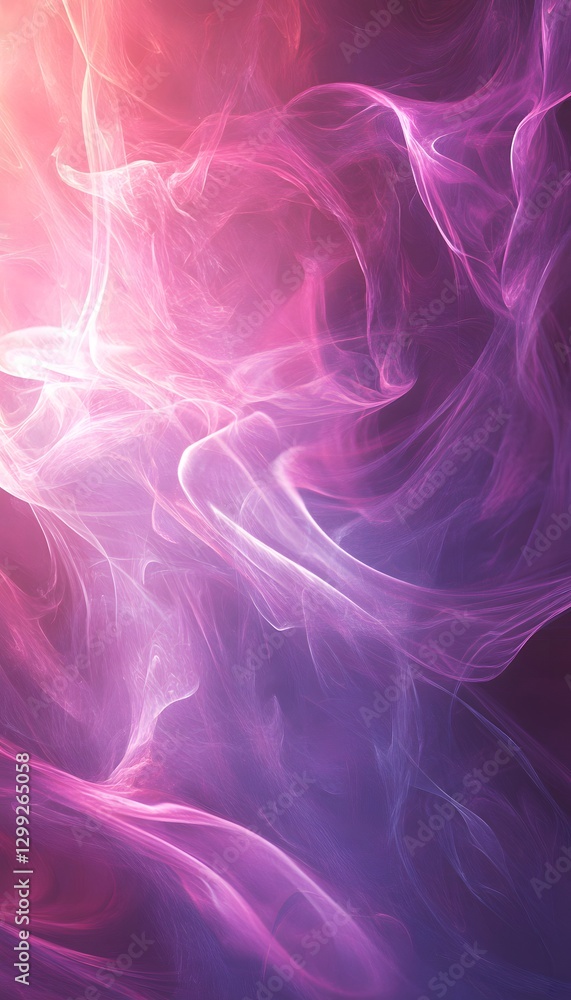 Poster Abstract image features wisps of color in a blurred display