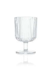 One empty clean glass isolated on white