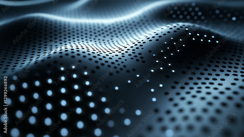 Poster a sleek background with a metallic surface and integrated led lights forming intricate patterns