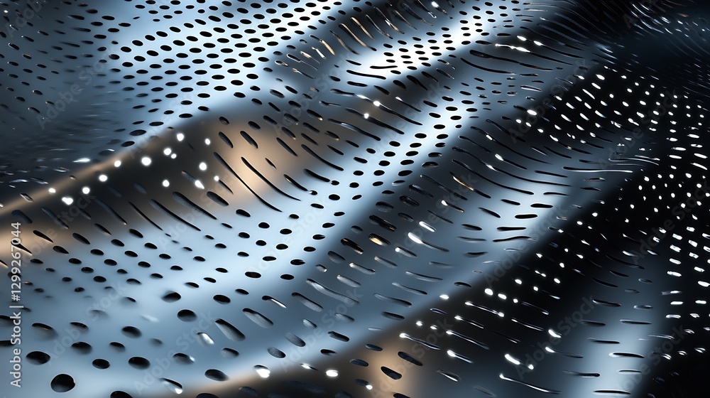 Poster a sleek background with a metallic surface and integrated led lights forming intricate patterns