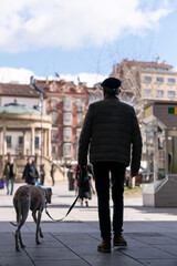 Woman with shopping bag in the Old Town of Pamplona
