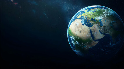 Pixelated Earth Globe Floating in Space Displaying Continents with Blue and Green Tones