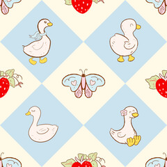 Groovy checkered seamless patterns, vintage aesthetic backgrounds, psychedelic checkerboard texture, silly goose pattern seamless, spring wallpaper, checkered background, checkerboard backgrounds 