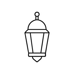 Ramadan lantern icon on white background line art