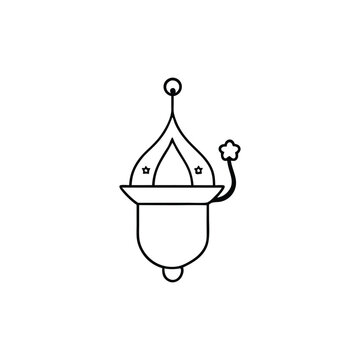 recommend clip art: Ramadan lantern icon on white background line art