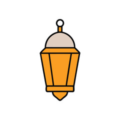Ramadan lantern icon on white background line art