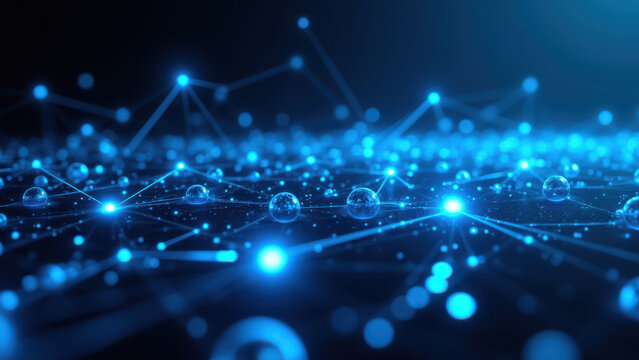 A digital illustration showcasing a network of interconnected nodes representing ci/cd pipelines or microservices within a DevOps environment.