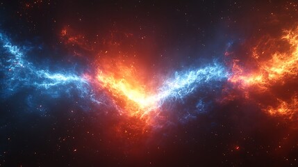 Fototapeta premium Fiery blue red energy clash high resolution hd picture