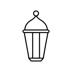 Ramadan lantern icon on white background line art