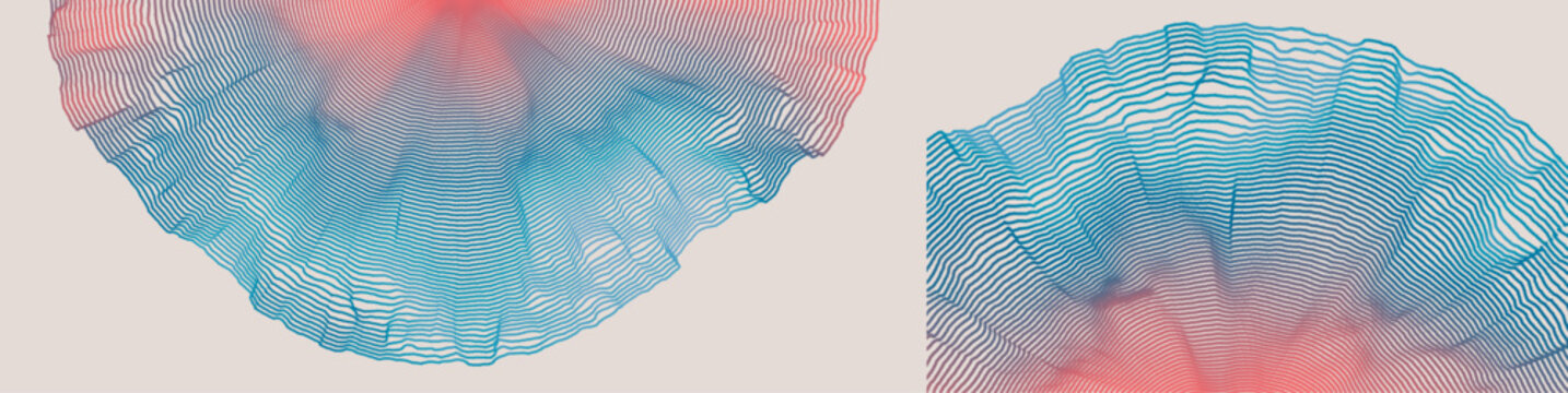 Abstract background with dynamic particles. Circular grid pattern. 3d vector illustration for business, science or technology.