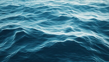 Fototapeta premium Calm Blue Ocean Waves Under Bright Sunlight Create Tranquil Seascape with Gentle Ripples and Soft Light Reflections in a Serene Marine Environment