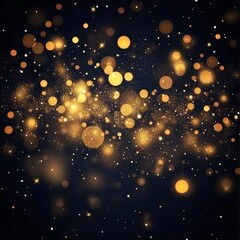 Abstract blurred background with bokeh lights in beige and gold colors