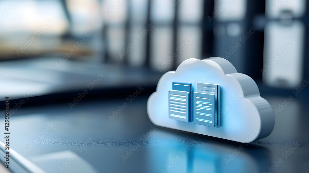 Poster a cloud with two files on it