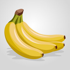 Bunch of ripe bananas on a light background.