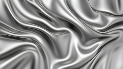 Reflective bright silver metallic surface with smooth texture, modern design for creative and industrial concepts