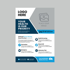 Medicala and healthcare flyer template