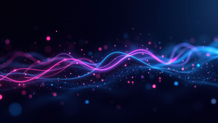 Fototapeta premium The image depicts a futuristic depiction of cloud computing with abstract elements related to DevOps practices such as continuous integration/continuous delivery, Docker, and Kubernetes.