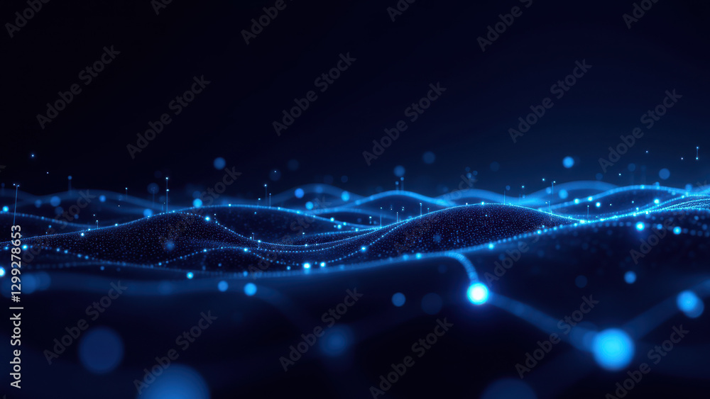 Poster a digital abstract background with a futuristic vibe suitable for technology, software development, 