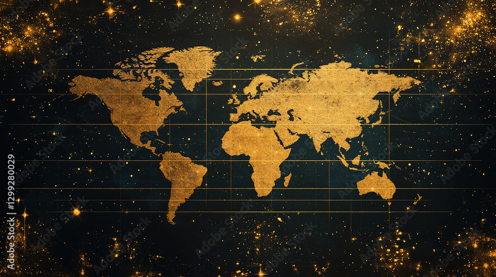 Poster global map visualization digital space infographic modern design aerial perspective geographic repre