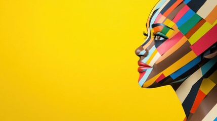 Vibrant Abstract Portrait: A Celebration of Color and Culture