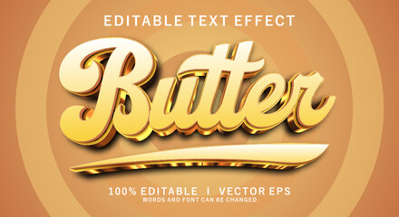  butter 3d vector text effect with modern style design