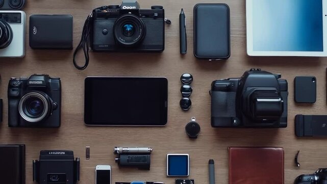 Photographer's Kit: Flatlay of Professional Photography Equipment