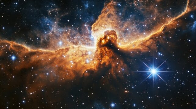 protostar forming in a nebula, portraying the magnificent interstellar scenery with sparkling star formation in progress