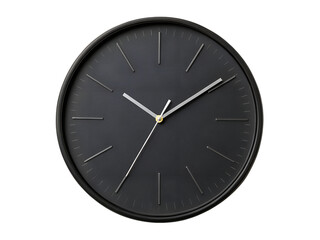 Wall clock isolated on transparent background, simple clock design, timekeeping tool, minimalist clock, home decor element