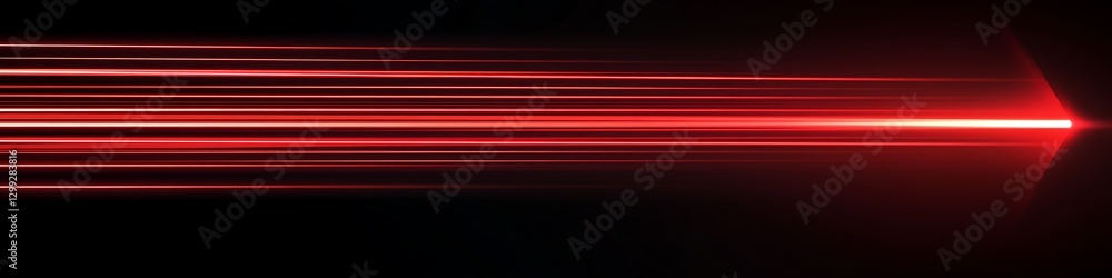 Poster bright horizontal red neon line motion with speed effect, perfect for futuristic and tech-inspired d