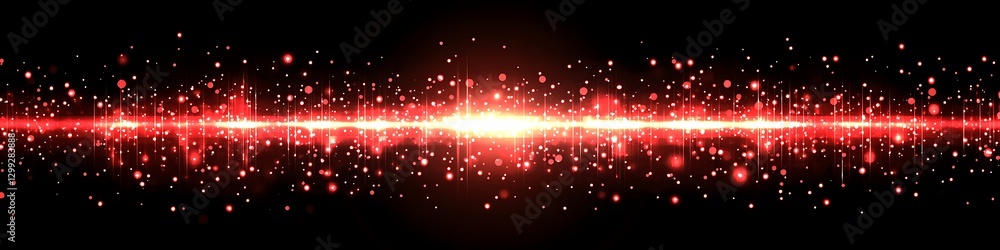 Poster horizontal red neon line in motion creating a bright and dynamic light trail effect