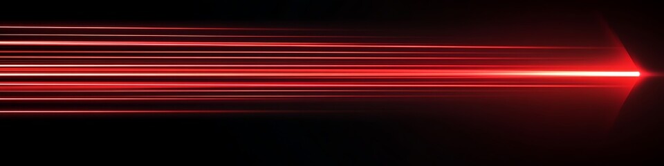 Bright horizontal red neon line motion with speed effect, perfect for futuristic and tech-inspired designs