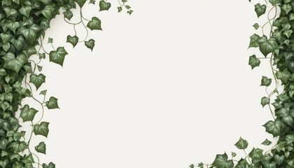 Obraz premium Realistic Hanging Ivy on Cream Background