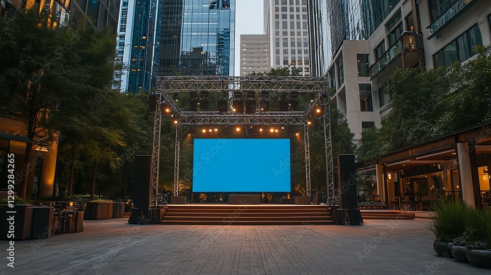 Poster advanced large-scale concert stage rigging with dynamic lighting and professional setup