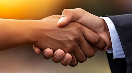 Obraz premium Firm Handshake with Graduation Diploma in Hand. Generative AI