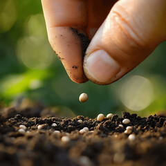 Gardener Planting Seeds for an Eco-Friendly Future