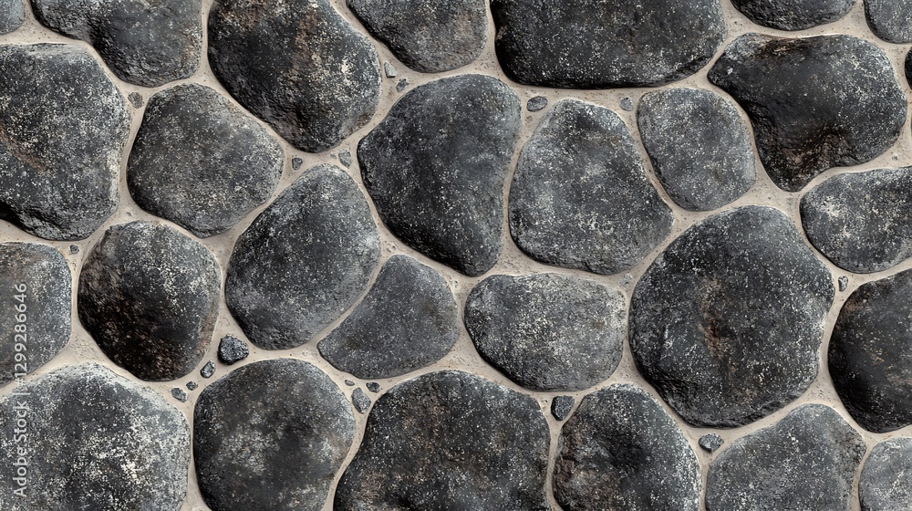 Aufkleber realistic cobblestone surface texture with a seamless pattern for creative projects