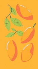 Mango Fruit Illustration: Vibrant Tropical Fruit Art
