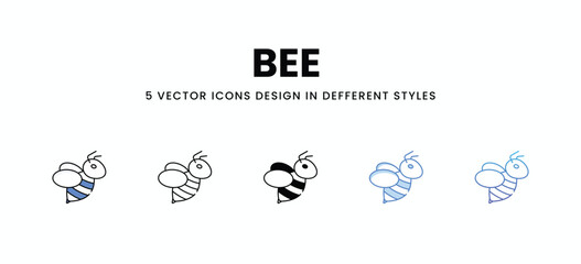 Bee  vector icons set stock illustration
