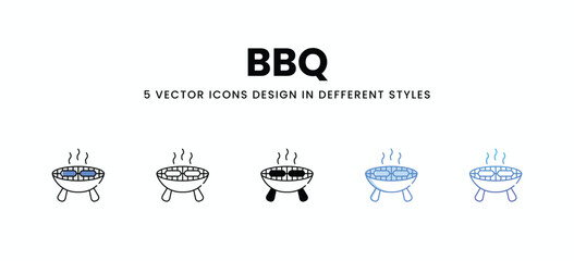 Bbq  vector icons set stock illustration