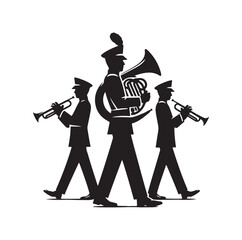 Marching Band silhouette vector illustration