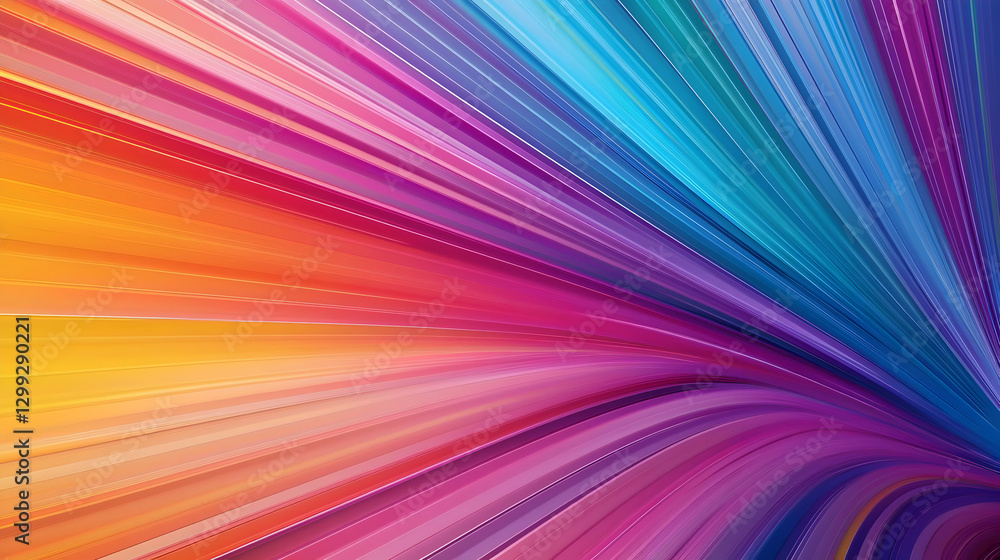 Poster abstract rainbow spectrum background with dynamic colorful stripes and motion effect