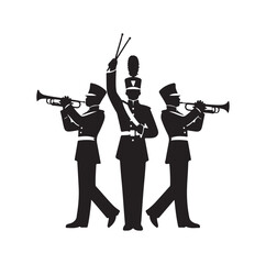Marching Band silhouette vector illustration