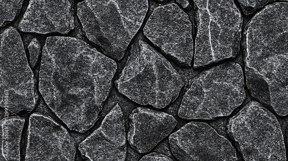 Poster tileable grungy cobblestone pattern with seamless texture, perfect for rustic, vintage, and architec