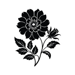 abstract floral silhotted on white background.